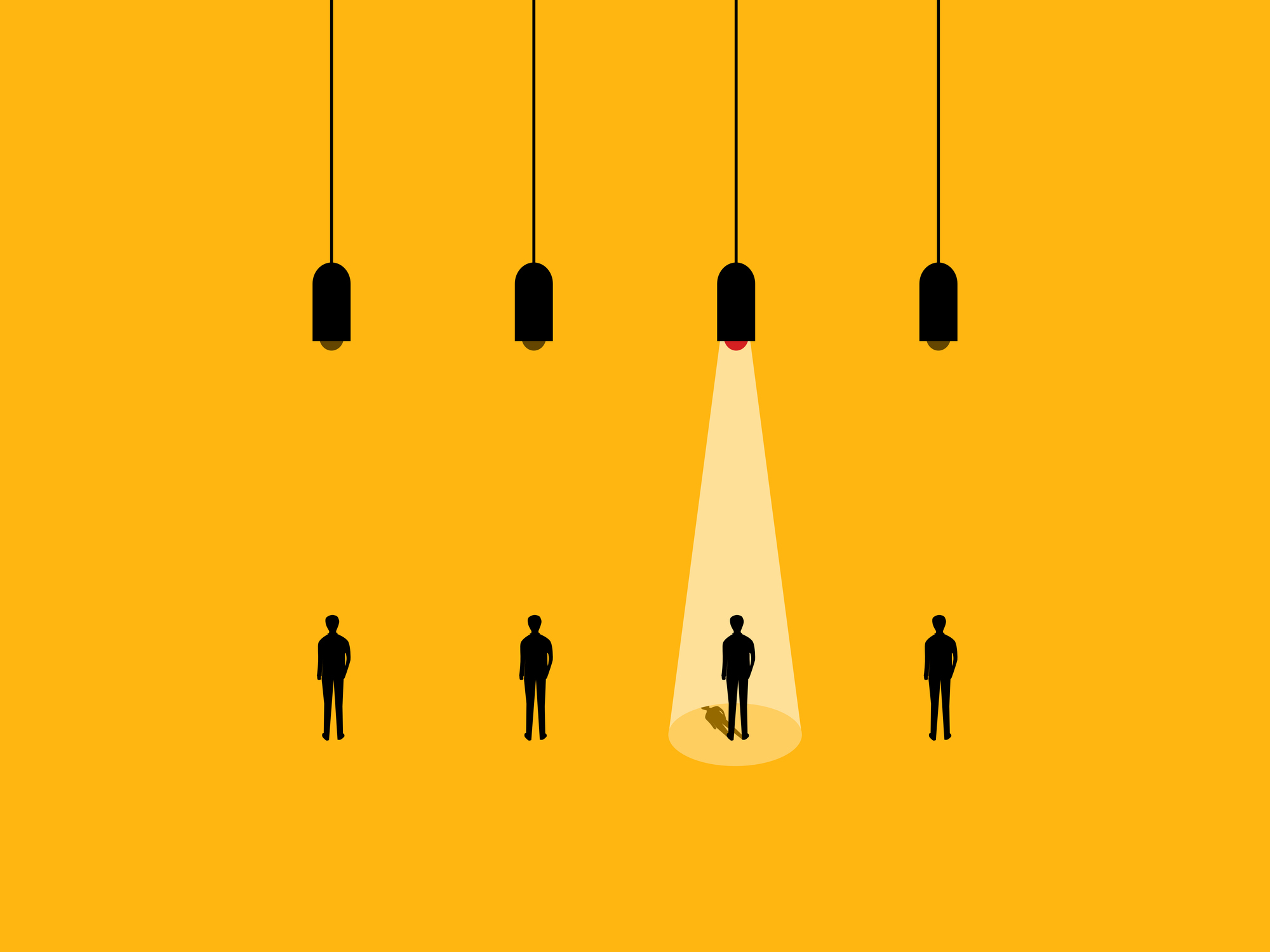spotlight on a businessman with a problem