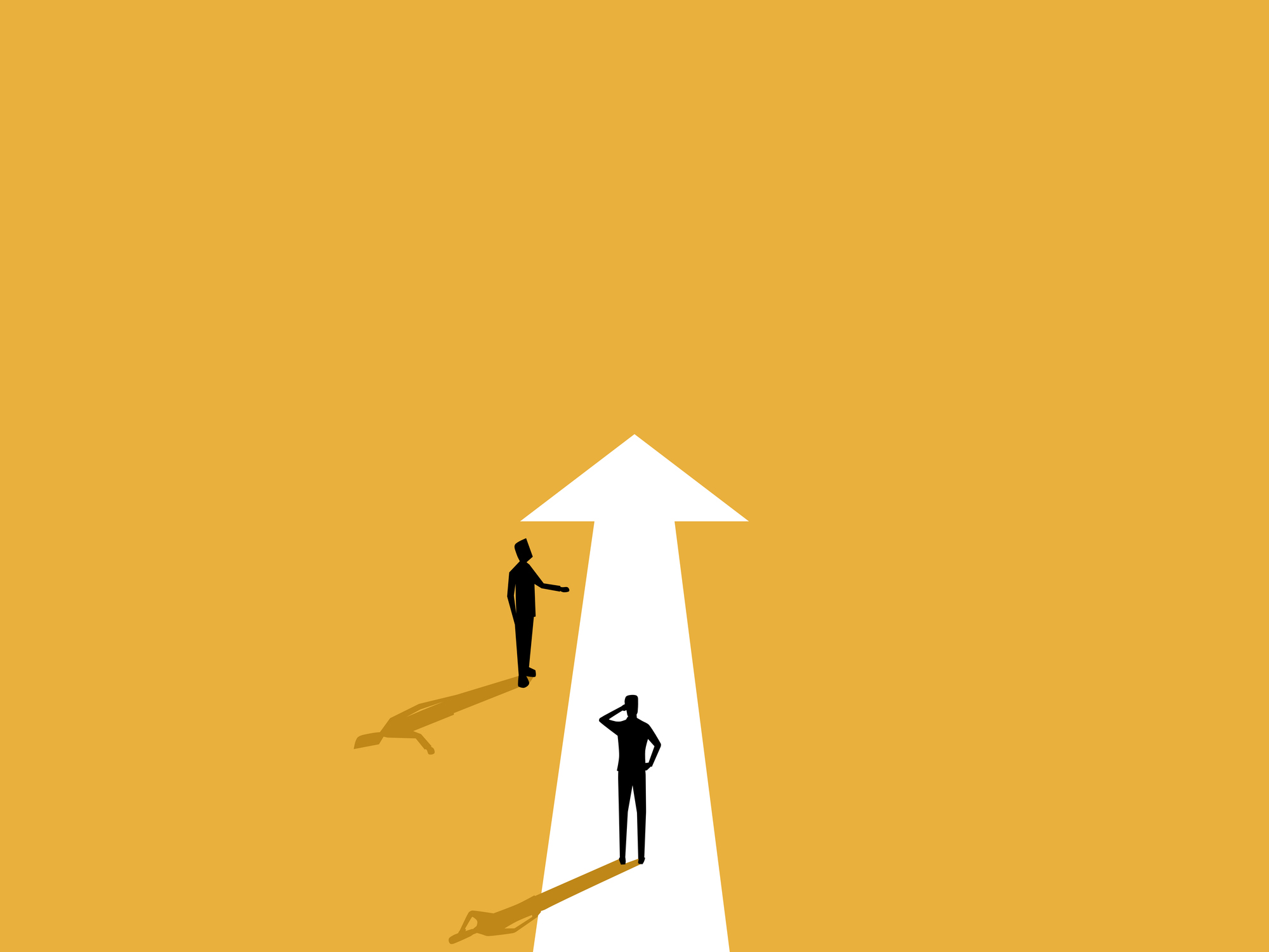 Businessman giving advice how to move forward